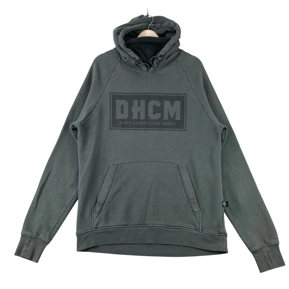 Troll Co Hoodie Men Medium Gray‎ Dirty Hands Clean Money Workwear Graphic DHCM